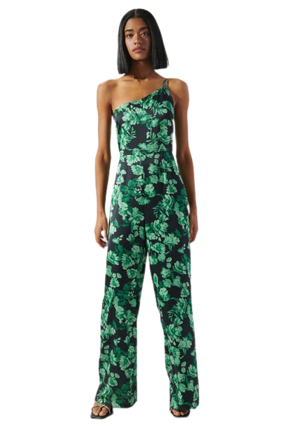 Botanica One Shoulder Le Disko Satin Jumpsuit