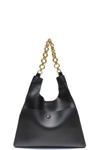 FASHION METAL LINK HANDLE SHOULDER HOBO BAG