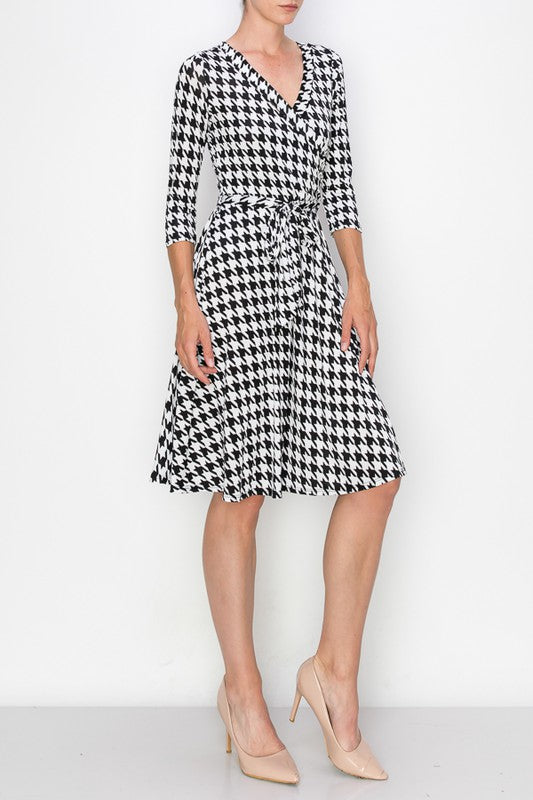 Black and White Wrap Dress