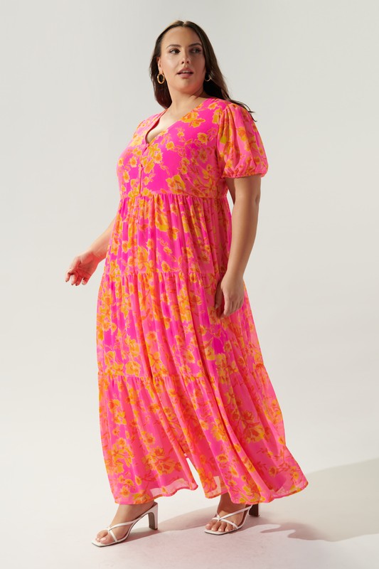 Plus: Hot Rod Floral Monaco Tiered Maxi Dress