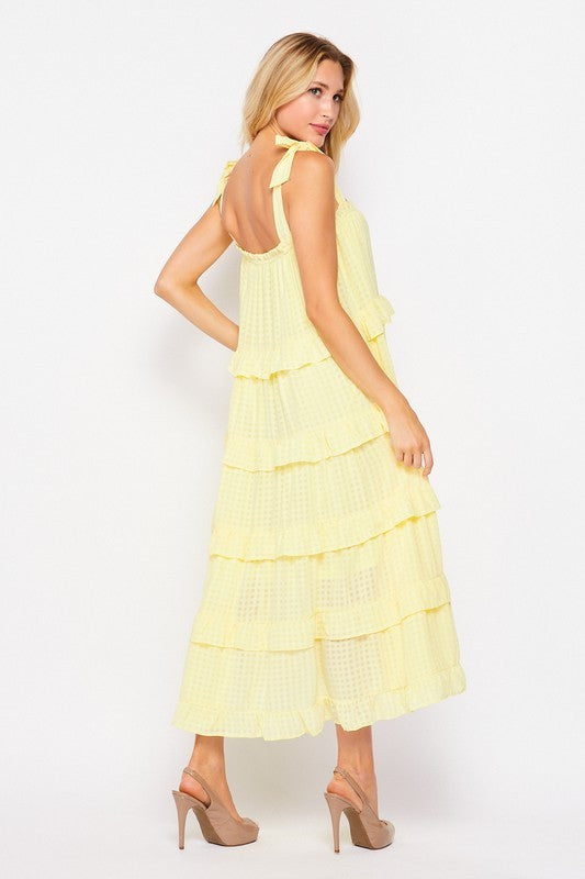 Brunch: Women's  Woven Sleeveless Ruffle Layered Dress