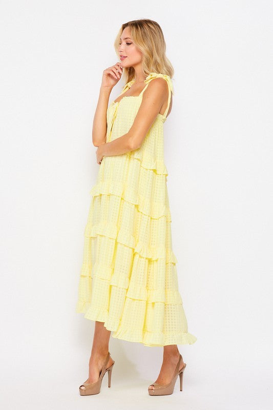 Brunch: Women's  Woven Sleeveless Ruffle Layered Dress