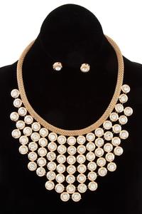 Round Crystal Gem Necklace Set