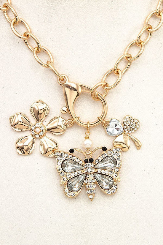 Butterfly Pendant Necklace Set